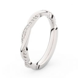 Dámský snubní prsten z bílého zlata s diamanty, Danfil DF 3951