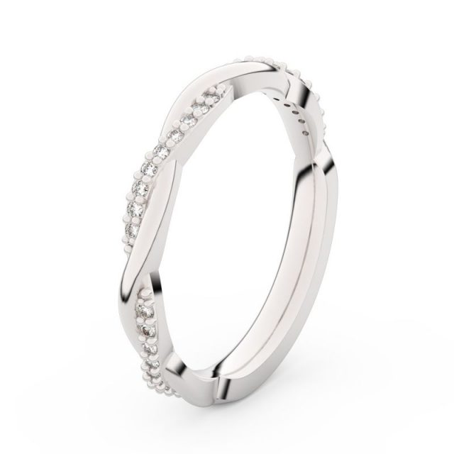 Dámský snubní prsten z bílého zlata s diamanty, Danfil DF 3951