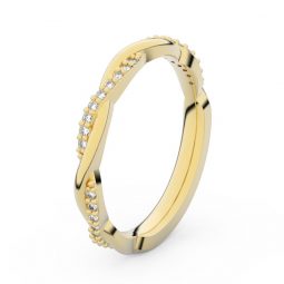 Dámský snubní prsten ze žlutého zlata s diamanty, Danfil DF 3951