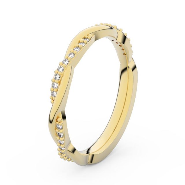 Dámský snubní prsten ze žlutého zlata s diamanty, Danfil DF 3951