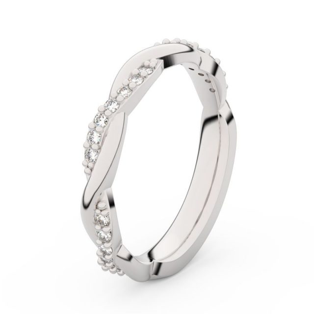 Dámský snubní prsten z bílého zlata s diamanty, Danfil DF 3952