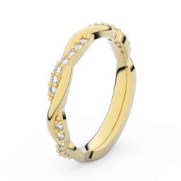 Dámský snubní prsten ze žlutého zlata s diamanty, Danfil DF 3952
