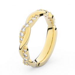 Dámský snubní prsten ze žlutého zlata s diamanty, Danfil DF 3953