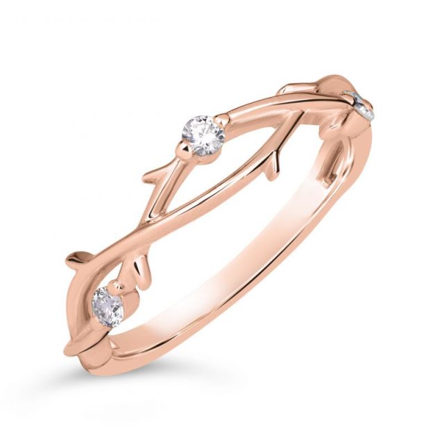 Zásnubní prsten z růžového zlata s diamanty, Danfil DF 4441