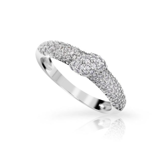 Zásnubní prsten z bílého zlata s diamanty, Danfil DF 3200B