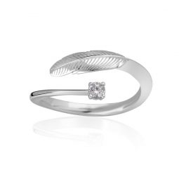 Zásnubní prsten z bílého zlata s diamantem, Danfil DF 3836B