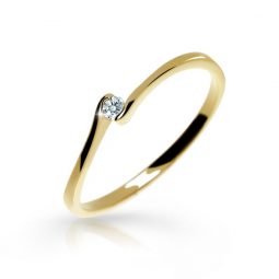Zásnubní prsten ze žlutého zlata s briliantem, Danfil DF 2947