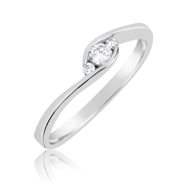 Zásnubní prsten z bílého zlata s diamanty, Danfil DF 2954B