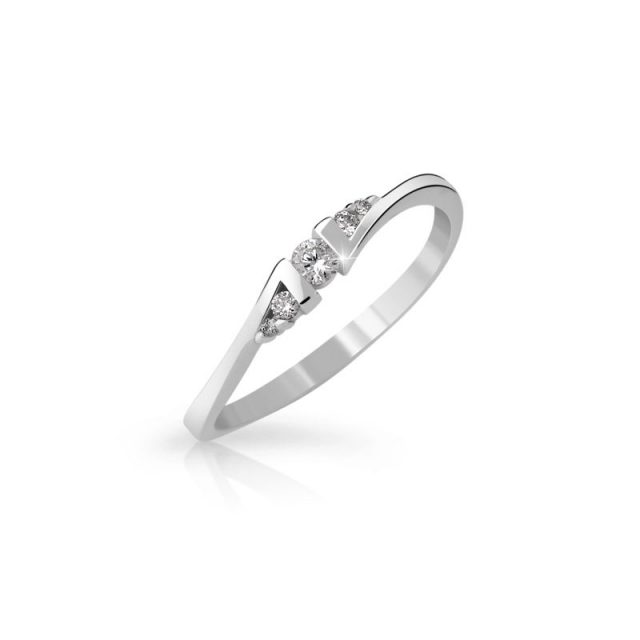Zásnubní prsten z bílého zlata s diamanty, Danfil DF 3054B