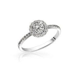 Zásnubní prsten z bílého zlata s diamantem, Danfil DF 3098