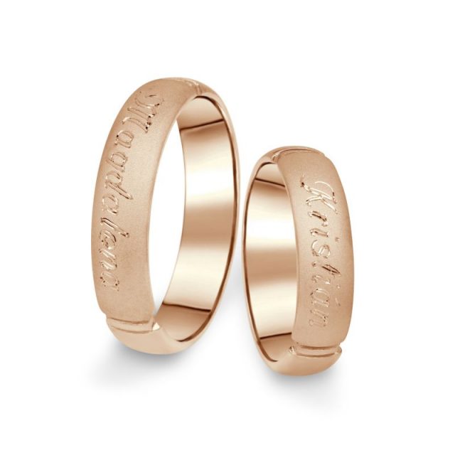 Snubní prsteny z růžového zlata, pár – 04