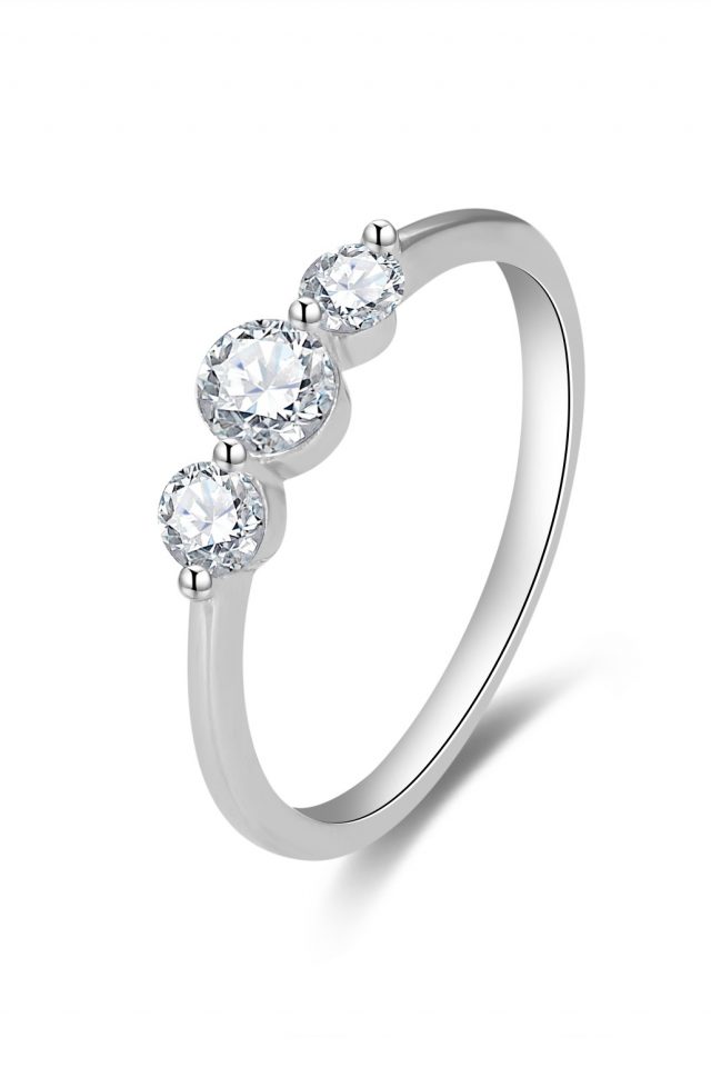 Beneto Jemný zásnubní prsten se zirkony AGG466 