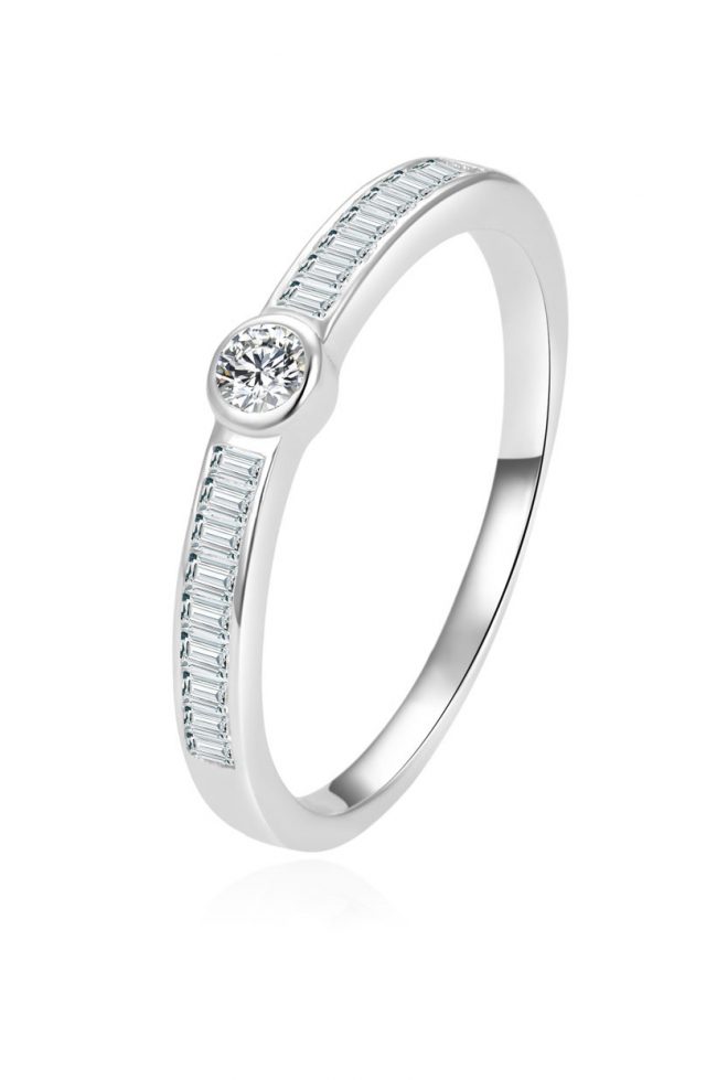 Beneto Nadčasový stříbrný prsten se zirkony AGG303L 