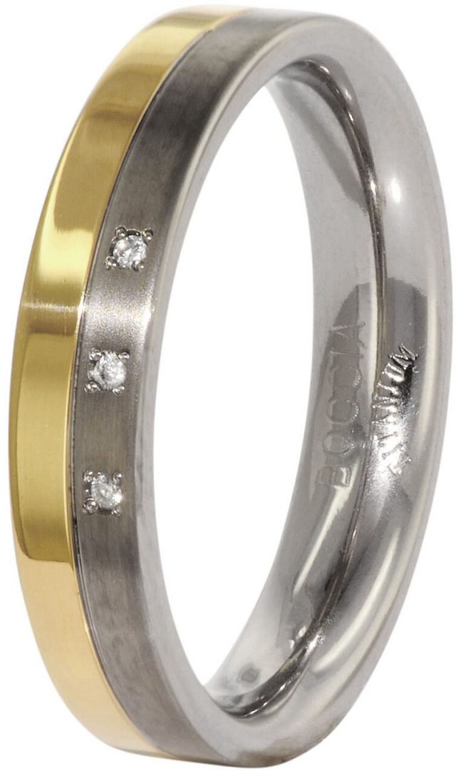 Boccia Titanium Snubní titanový prsten s diamanty 0129-04 
