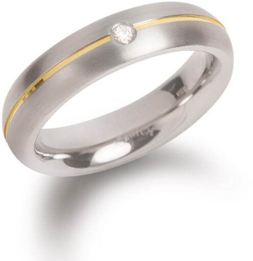 Boccia Titanium Titanový snubní prsten s diamantem 0130-06 