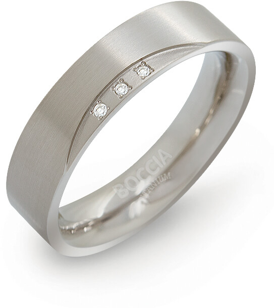 Boccia Titanium Titanový snubní prsten s diamanty 0138-02 