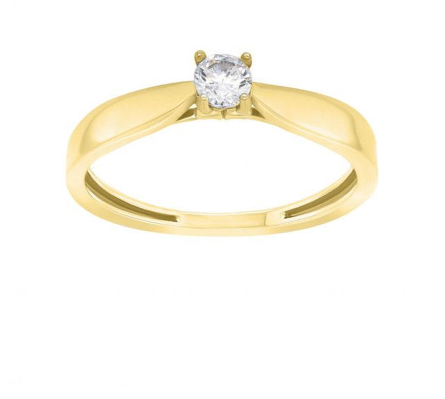 Brilio Nadčasový zásnubní prsten ze žlutého zlata GR114YAU 