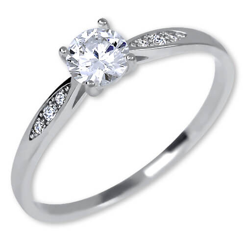 Brilio Něžný dámský prsten z bílého zlata 229 001 00809 07 
