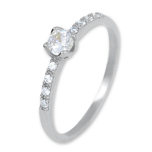 Brilio Něžný prsten z bílého zlata s krystaly 229 001 00858 07 