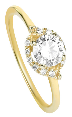Brilio Okouzlující zásnubní prsten ze žlutého zlata 229 001 00804 