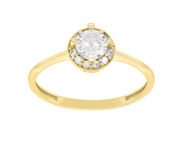 Brilio Okouzlující zásnubní prsten ze žlutého zlata GR003YAU 