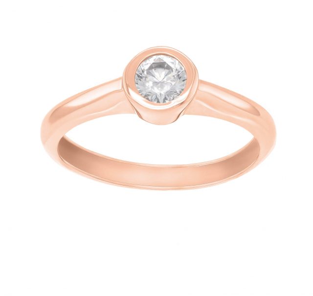 Brilio Půvabný prsten z růžového zlata se zirkonem SR042RAU 