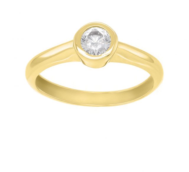 Brilio Silver Pozlacený zásnubní prsten se zirkonem SR042Y 