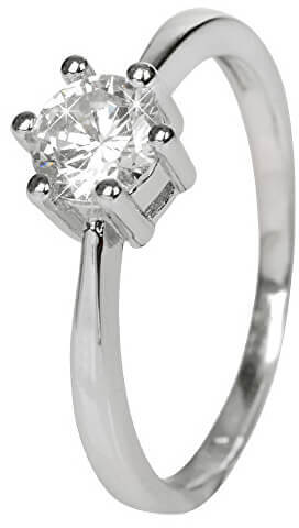Brilio Silver Stříbrný zásnubní prsten s krystalem SRJ35 