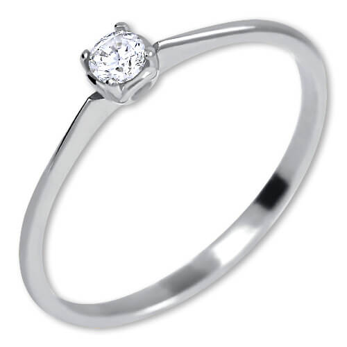 Brilio Zásnubní prsten z bílého zlata s krystalem 226 001 01036 07 