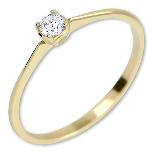 Brilio Zásnubní prsten ze žlutého zlata s krystalem 226 001 01036 