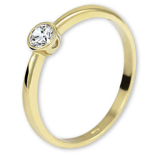 Brilio Zásnubní prsten ze žlutého zlata se zirkonem 226 001 01079 
