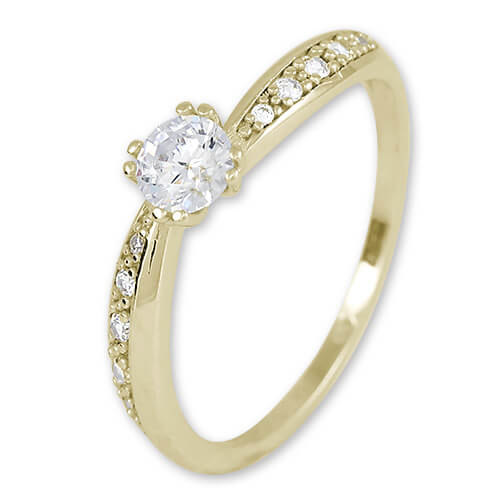 Brilio Zlatý prsten s krystaly 229 001 00830 00 
