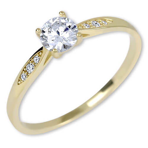 Brilio Zlatý zásnubní prsten s krystaly 229 001 00809 