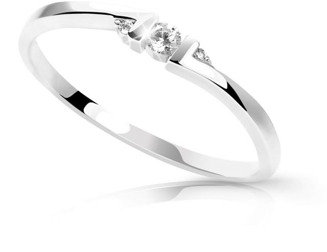 Cutie Diamonds Minimalistický prsten z bílého zlata s brilianty DZ6714-3053-00-X-2 