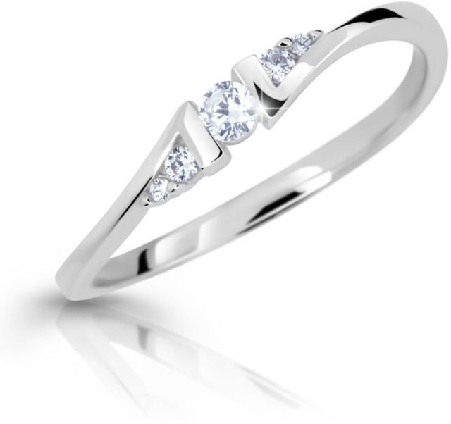 Cutie Diamonds Půvabný prsten z bílého zlata s brilianty DZ6720-3054-00-X-2 