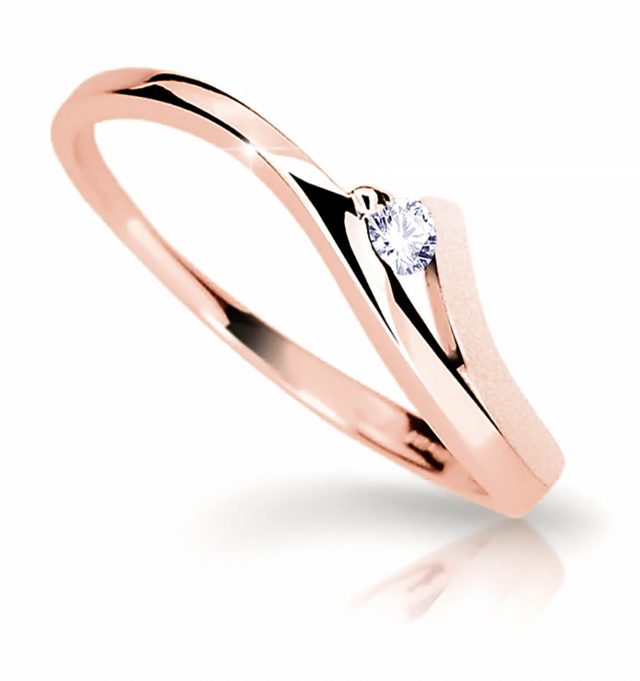 Cutie Diamonds Půvabný prsten z růžového zlata s briliantem DZ6818-1718-00-X-4 