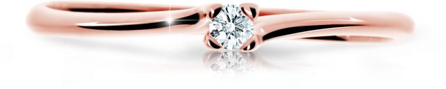 Cutie Diamonds Třpytivý prsten z růžového zlata s briliantem DZ6733-2948-00-X-4 
