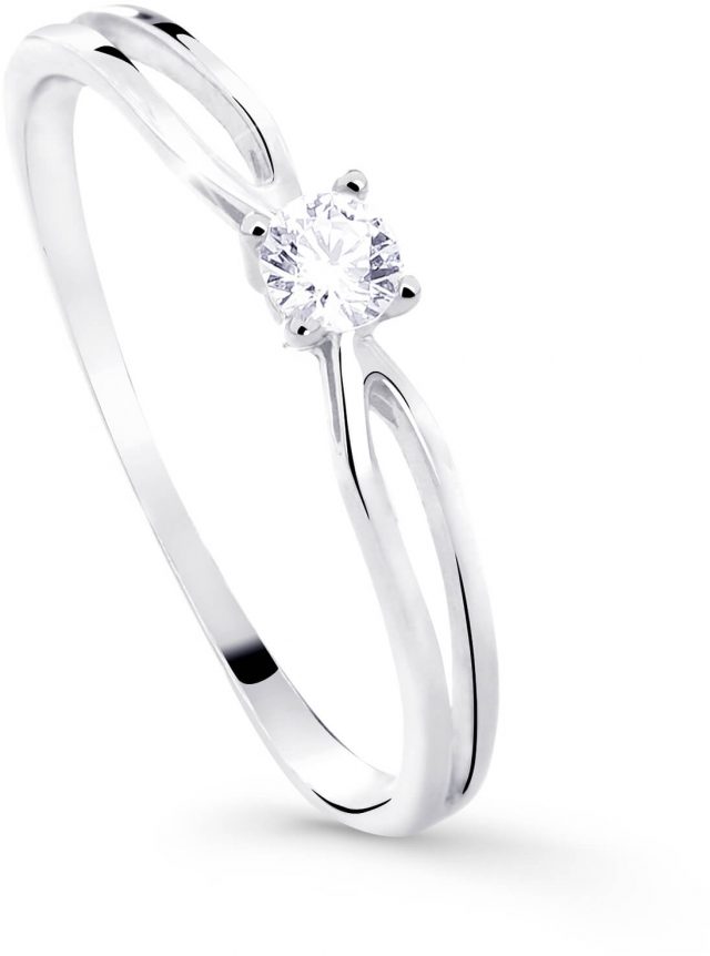 Cutie Diamonds Třpytivý zásnubní prsten z bílého zlata s briliantem DZ8027-00-X-2 