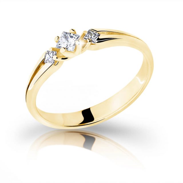 Cutie Jewellery Půvabný prsten ze žlutého zlata se zirkony Z6866–2105-10-X-1 