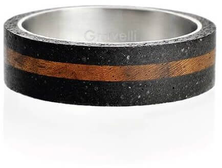 Gravelli Betonový prsten antracitový Simple Wood GJRUWOA001 