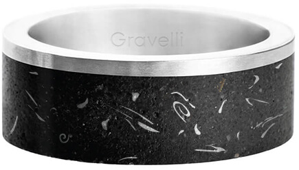 Gravelli Stylový betonový prsten Edge Fragments Edition ocelová/atracitová GJRUFSA002 