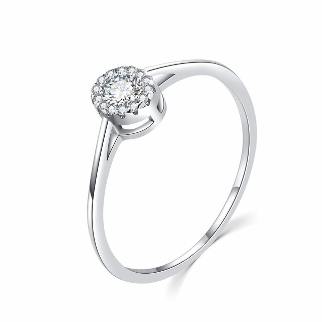 MOISS Luxusní stříbrný prsten s čirými zirkony R00020 