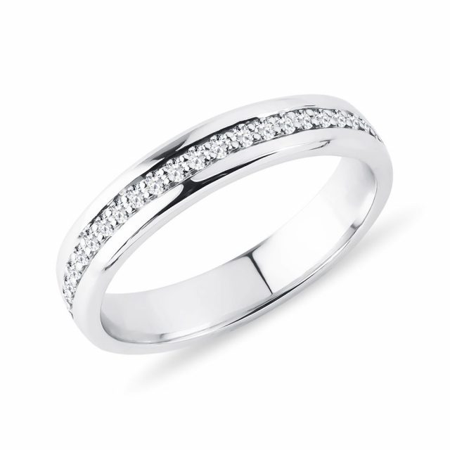 Snubní prsten eternity s brilianty z bílého 14k zlata KLENOTA