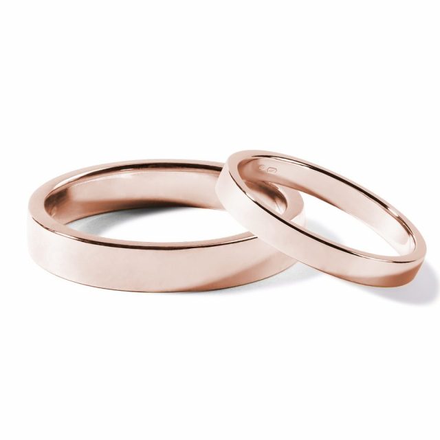 Snubní prsteny z růžového 14k zlata KLENOTA