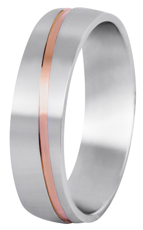 Beneto Pánský bicolor snubní prsten z oceli SPP07 