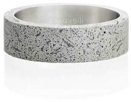 Gravelli Moderní betonový prsten Simple Fragments Edition ocelová/šedá GJRUFSG001 