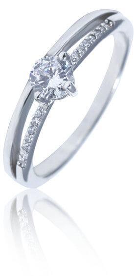 JVD Něžný stříbrný prsten s čirými zirkony SVLR0323XH2BI 