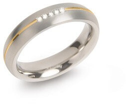 Boccia Titanium Pozlacený titanový snubní prsten s diamanty 0130-04 