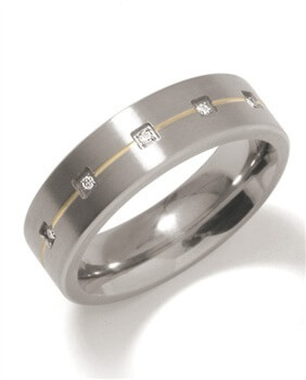Boccia Titanium Snubní titanový prsten s diamanty 0101-19 