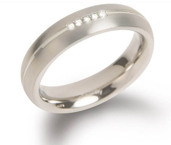 Boccia Titanium Titanový snubní prsten s diamanty 0130-03 